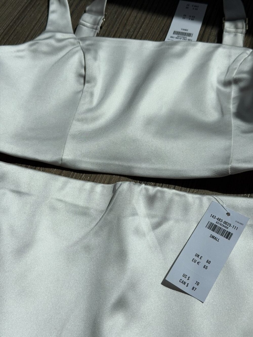 ABERCROMBIE & FITCH WHITE SATIN BRIDE MINI SKORT SKIRT SET - SMALL - Picture 5 of 12
